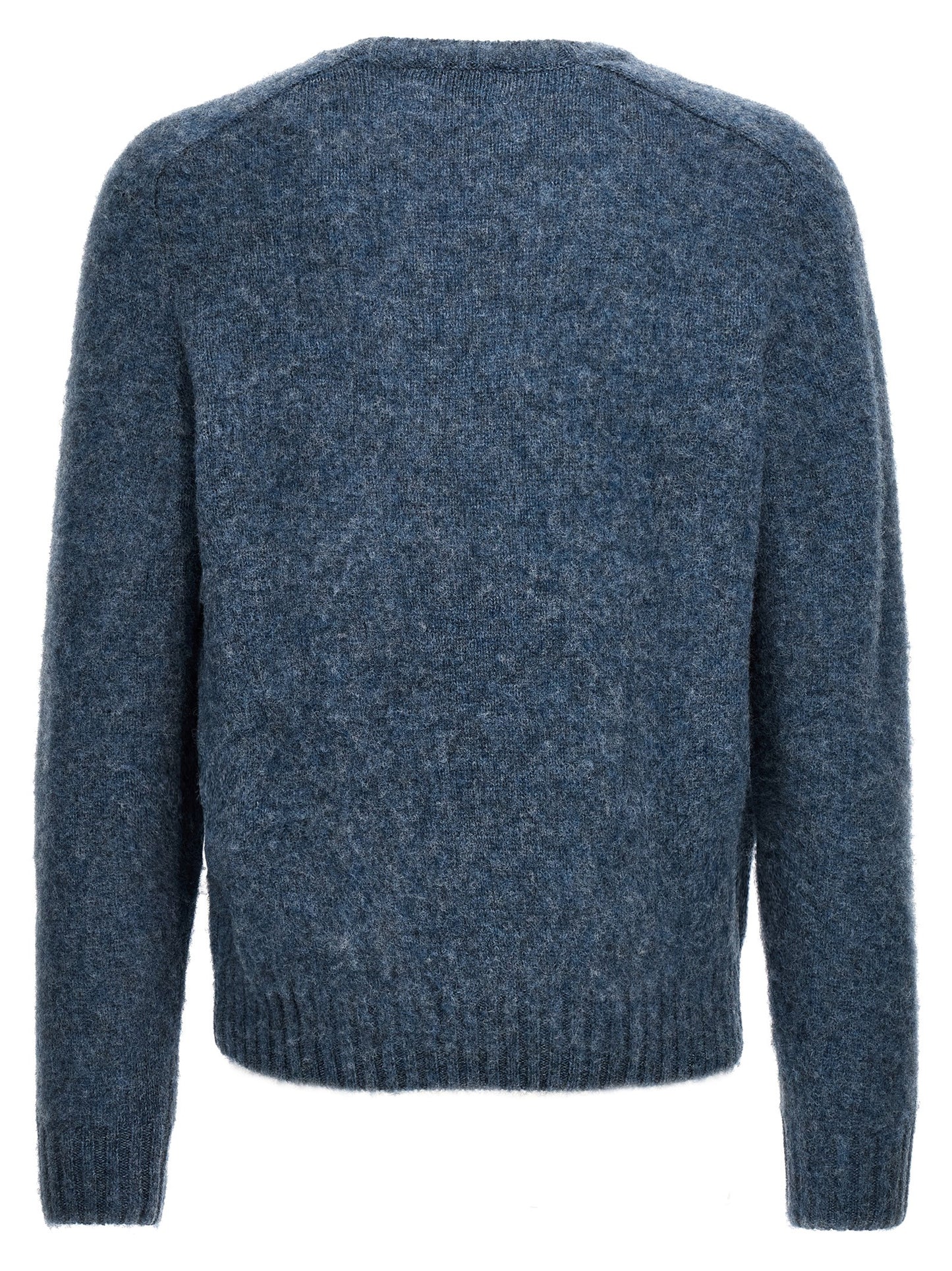 Harmony Men's Crew Neck Wool Cardigan - Light Blue