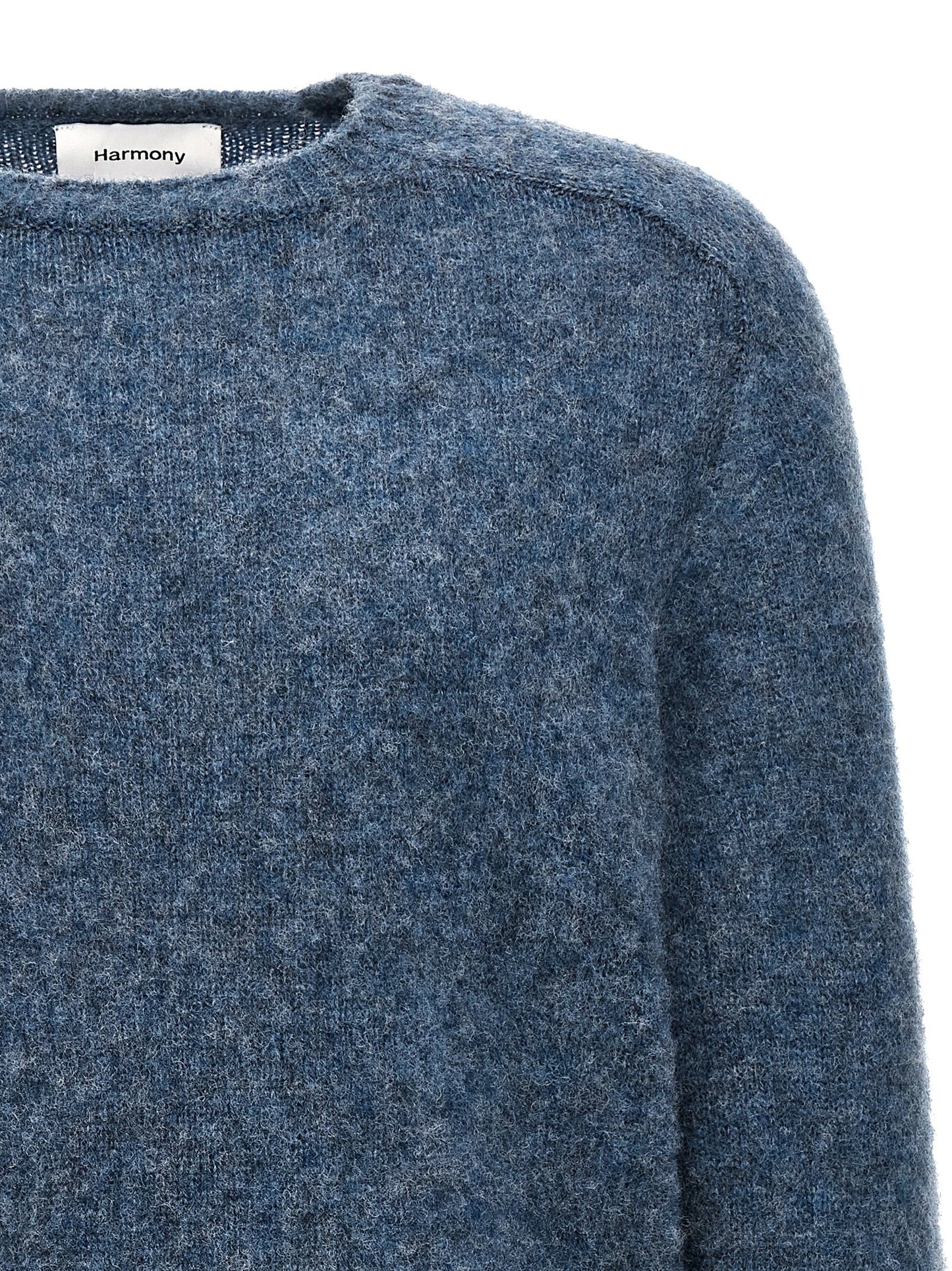 Harmony Men's Crew Neck Wool Cardigan - Light Blue