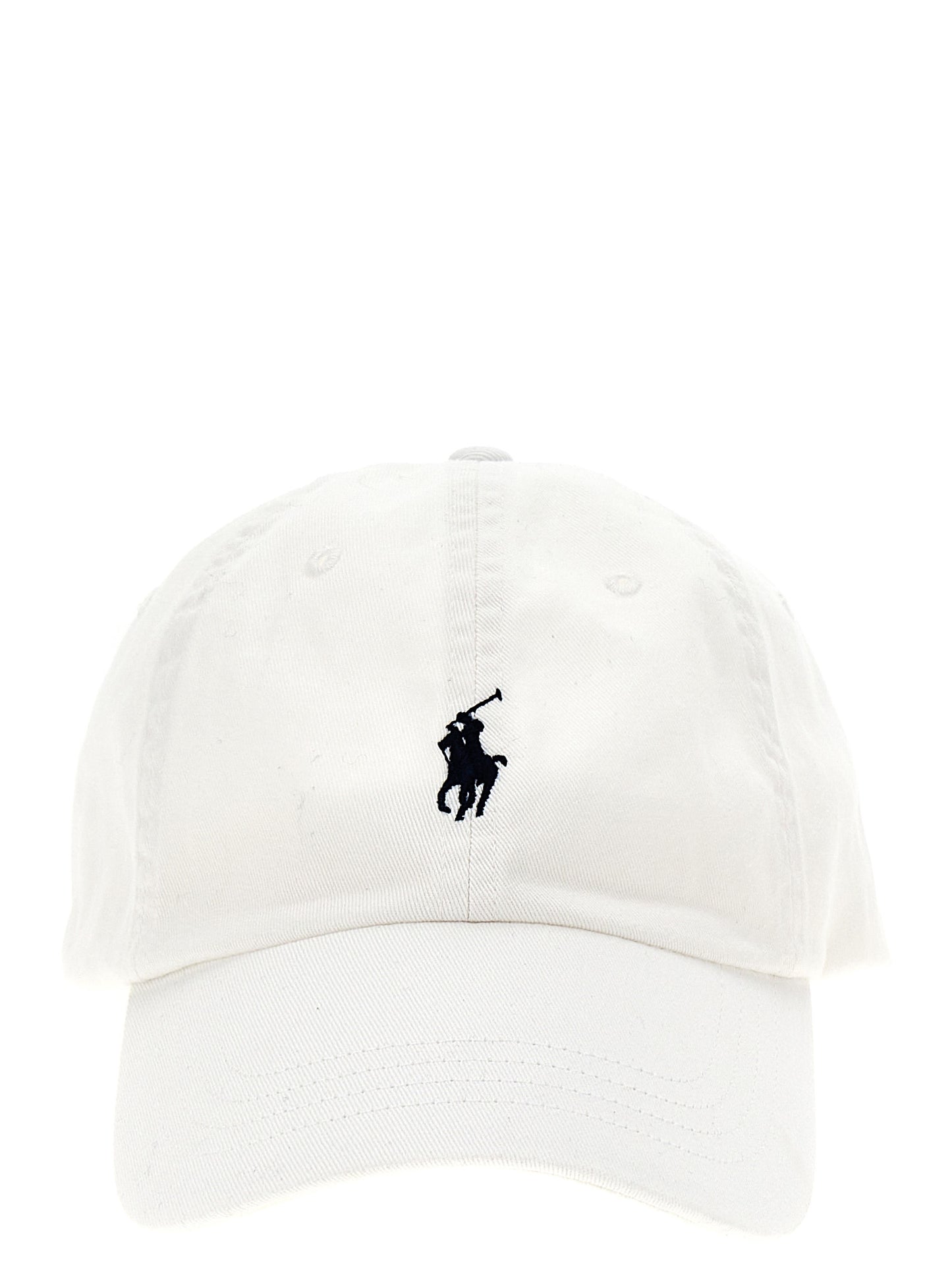 Baseball Cap by Polo Ralph Lauren for men in cotton white features a distinguished silhouette, showcasing the distinguished design of the Cotton Baseball Cap for a sophisticated, elevated look.