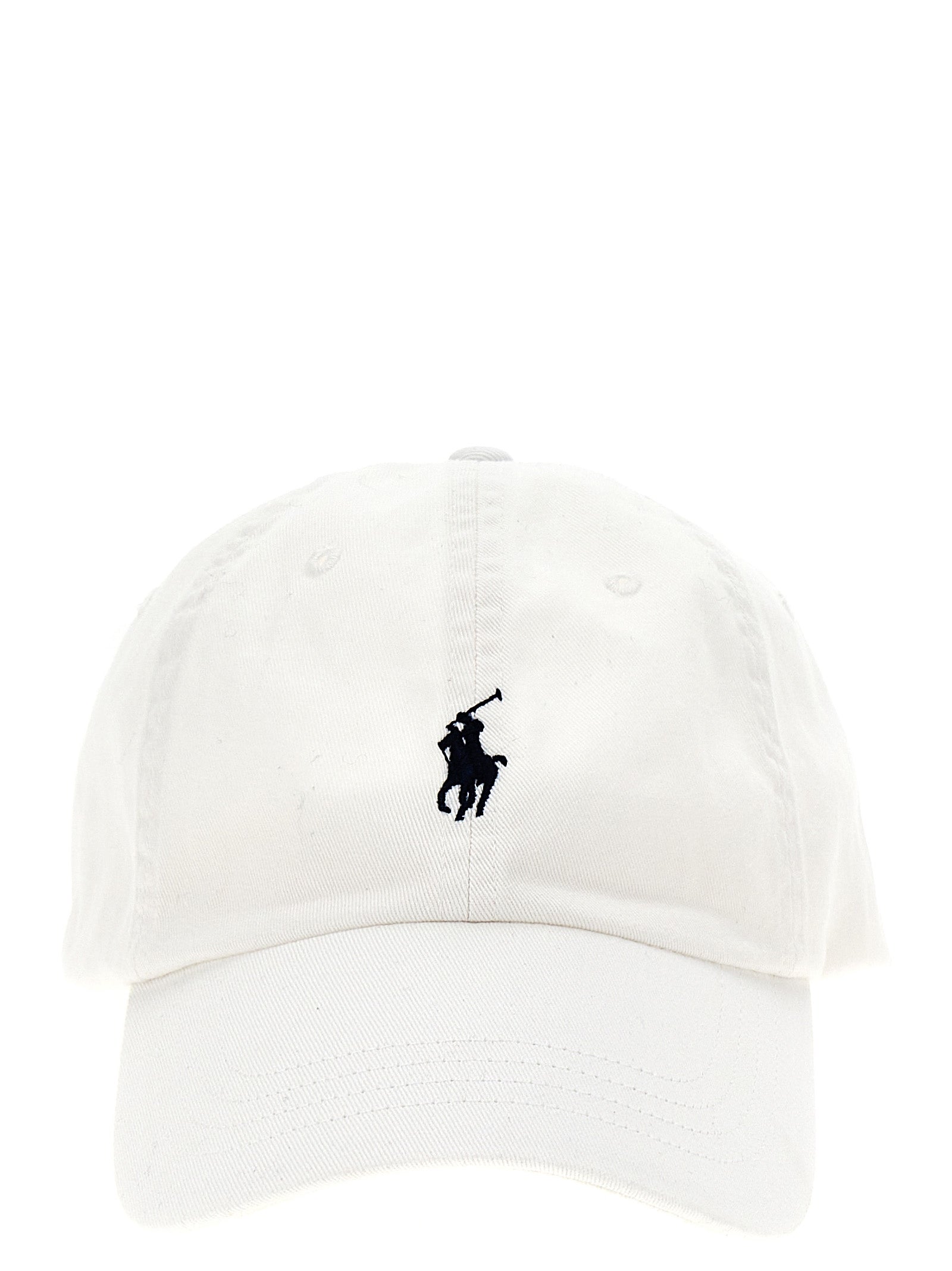 Baseball Cap by Polo Ralph Lauren for men in cotton white features a distinguished silhouette, showcasing the distinguished design of the Cotton Baseball Cap for a sophisticated, elevated look.