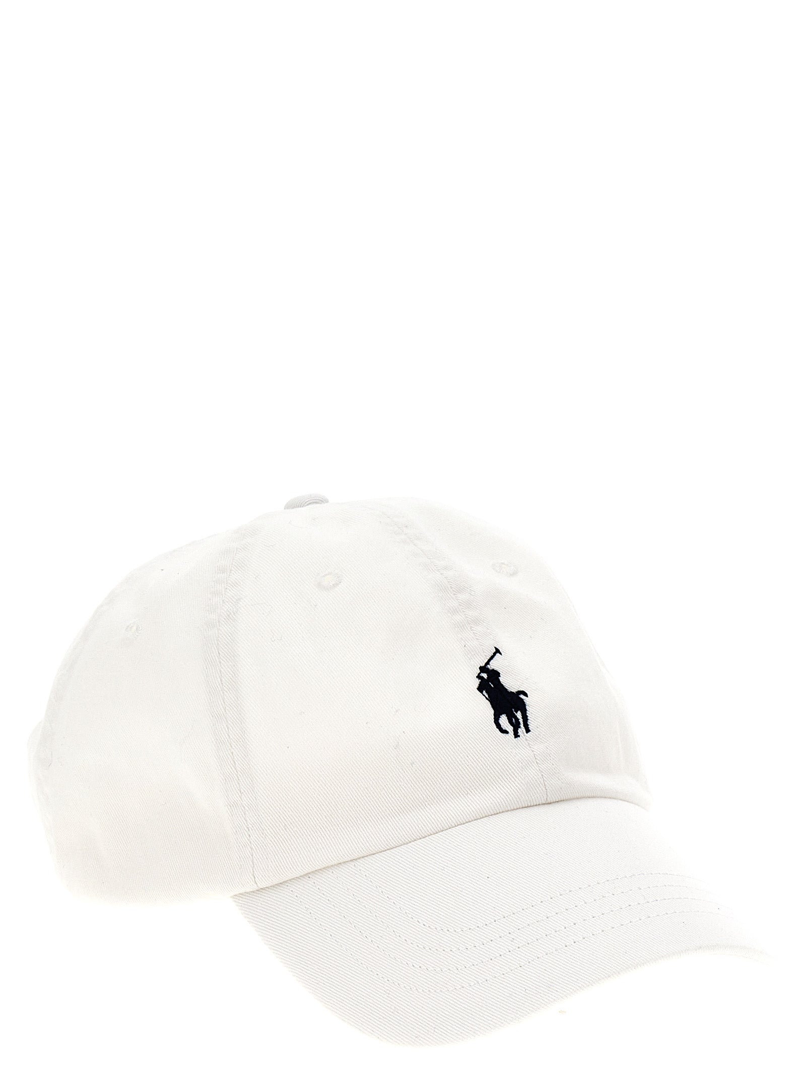 Baseball Cap by Polo Ralph Lauren for men in cotton white presents a statuesque silhouette, artfully capturing the essence of the statuesque Cotton Baseball Cap design for a sophisticated look.