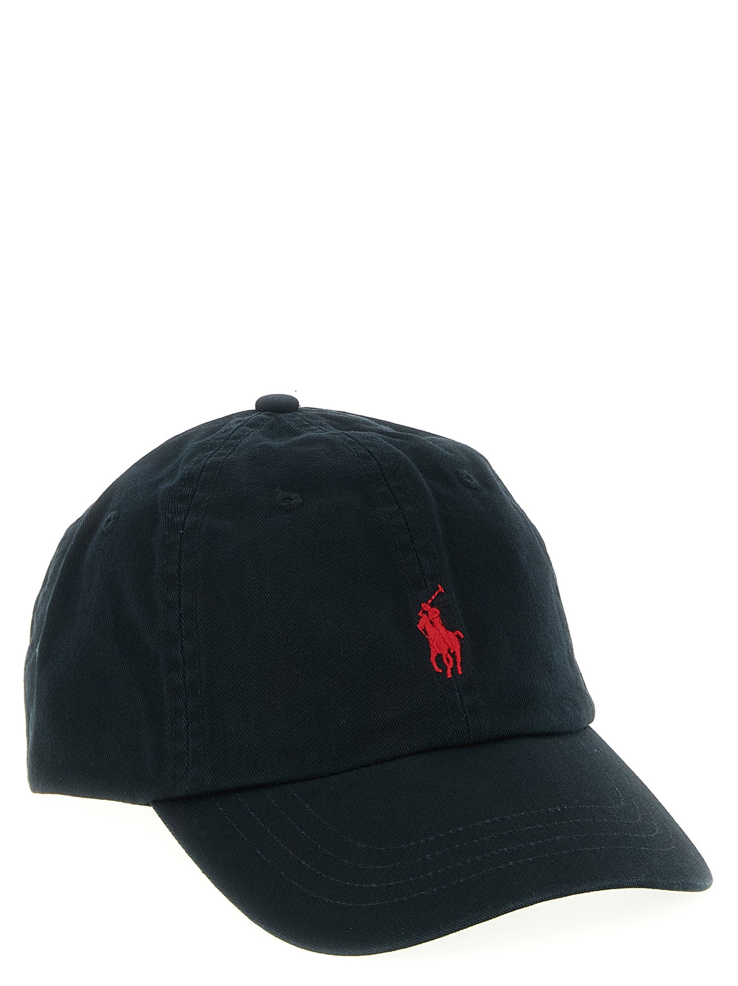 Baseball Cap by Polo Ralph Lauren for men in cotton black features an artisanal silhouette, showcasing the artisanal Cotton Baseball Cap design with a refined, artisanal finish.