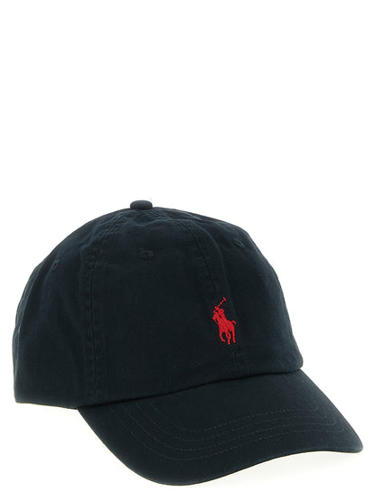 Baseball Cap by Polo Ralph Lauren for men in cotton black features an artisanal silhouette, showcasing the artisanal Cotton Baseball Cap design with a refined, artisanal finish.