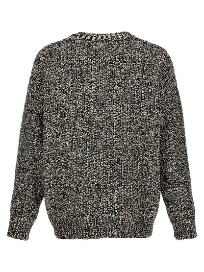 Jil Sander Men's Crew Neck Wool Cotton & Polyamide Cardigan - Multicolor Jacquard