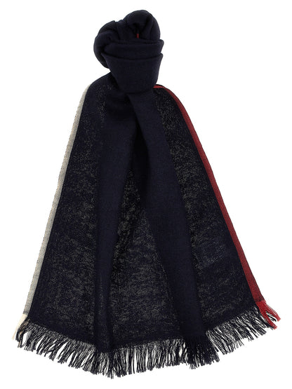 Scarf by Brunello Cucinelli for men in cashmere silk blue features a snug silhouette, perfectly showcasing the elegant drape and premium finish of the Cashmere Silk Scarf.
