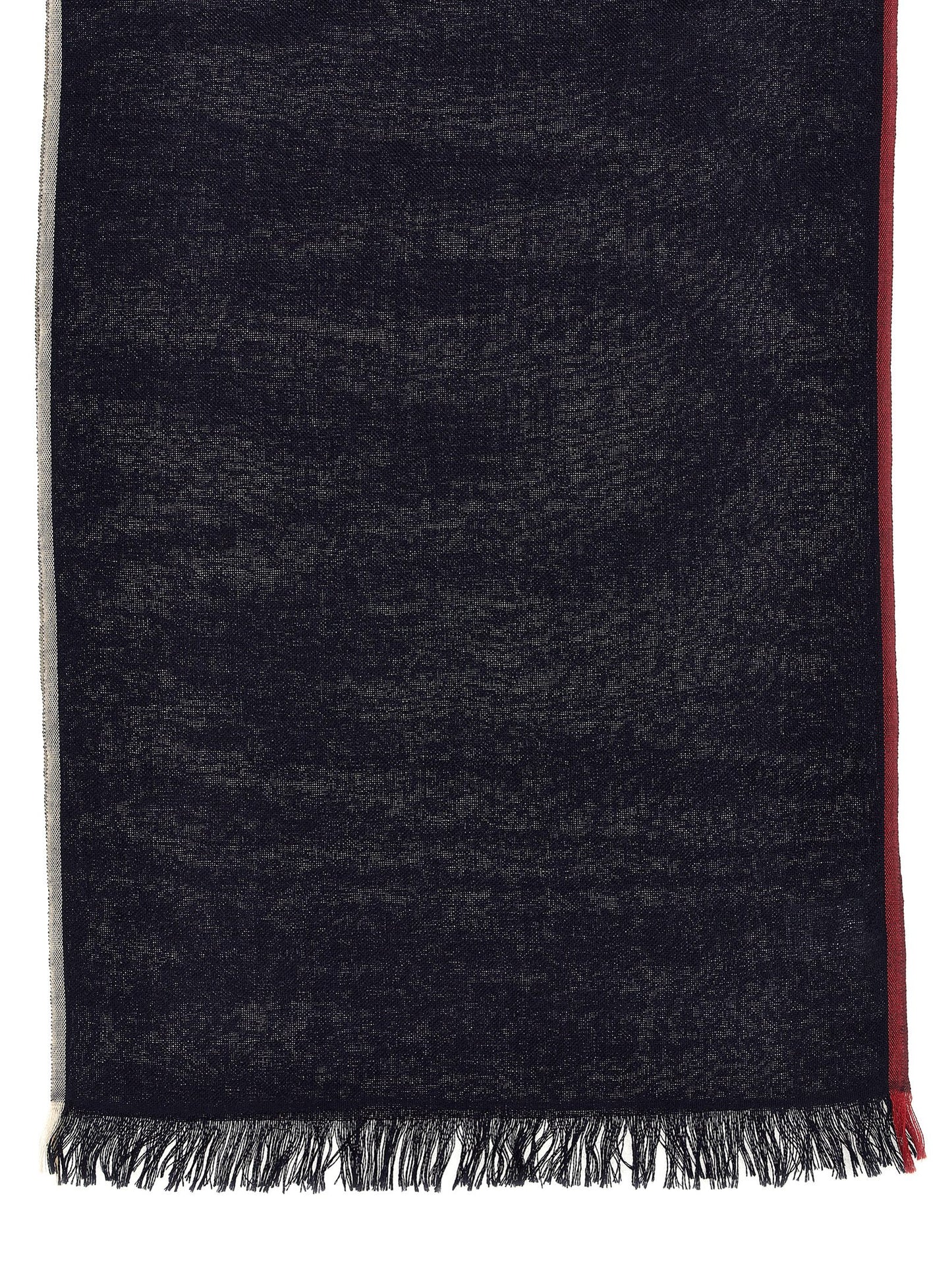 Scarf by Brunello Cucinelli for men in cashmere silk blue showcases a warm silhouette from the Cashmere Silk Scarf collection, offering a warm drape that exudes sophisticated luxury.