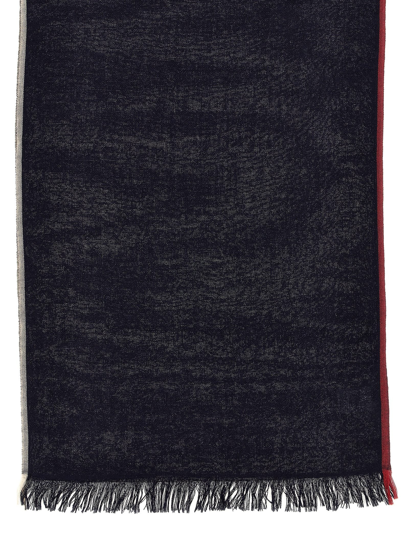 Scarf by Brunello Cucinelli for men in cashmere silk blue showcases a warm silhouette from the Cashmere Silk Scarf collection, offering a warm drape that exudes sophisticated luxury.