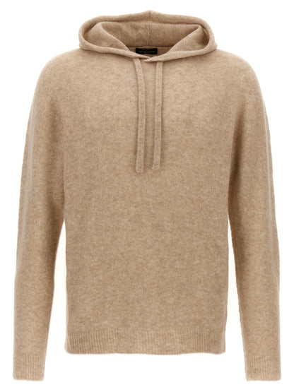 Roberto Collina Men's Silk Cashmere & Polyester Hooded Cardigan - Beige