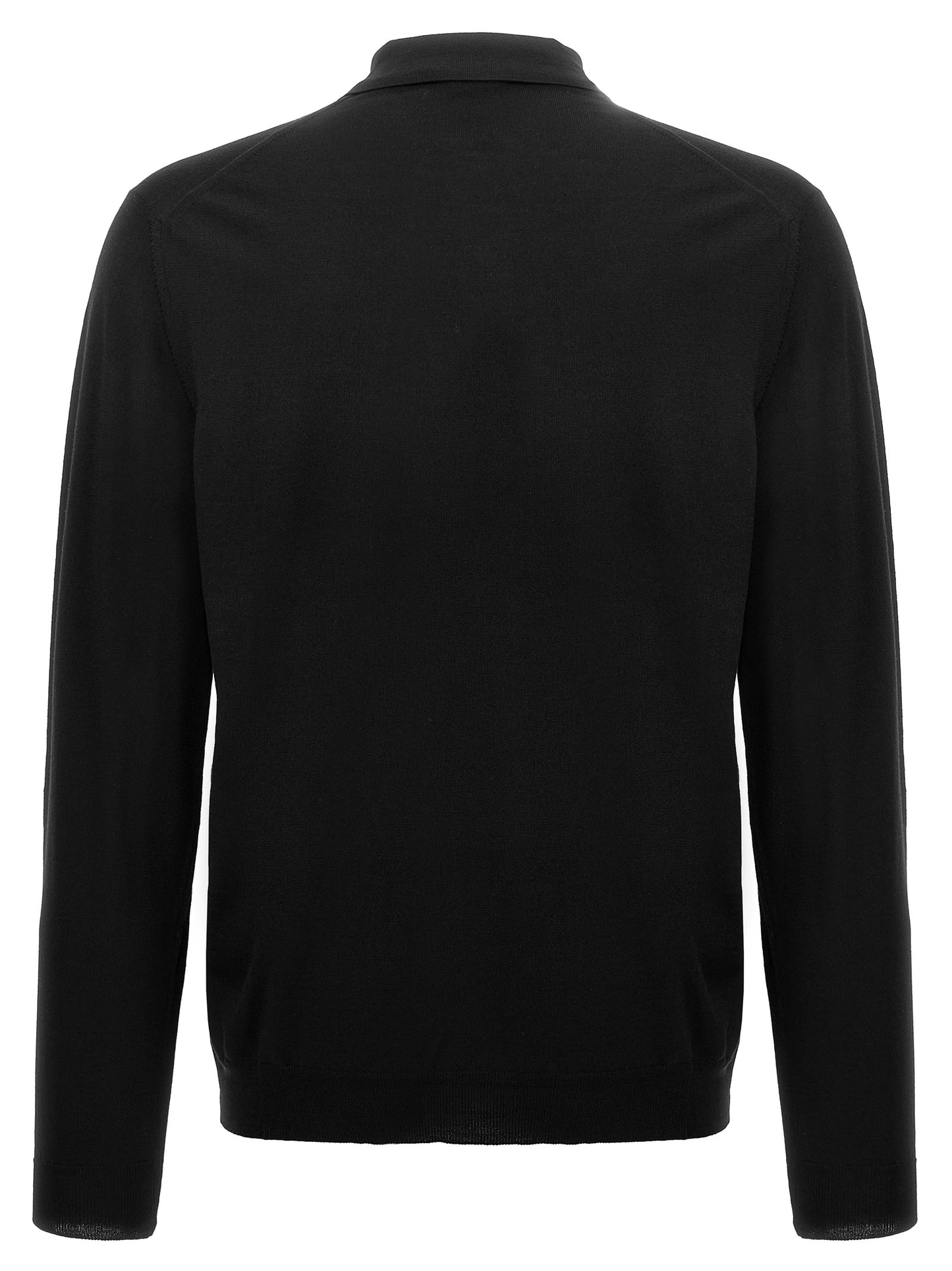 ZANONE Essence Men's Plush Polyamide & Virgin Wool Polo Shirt - Black