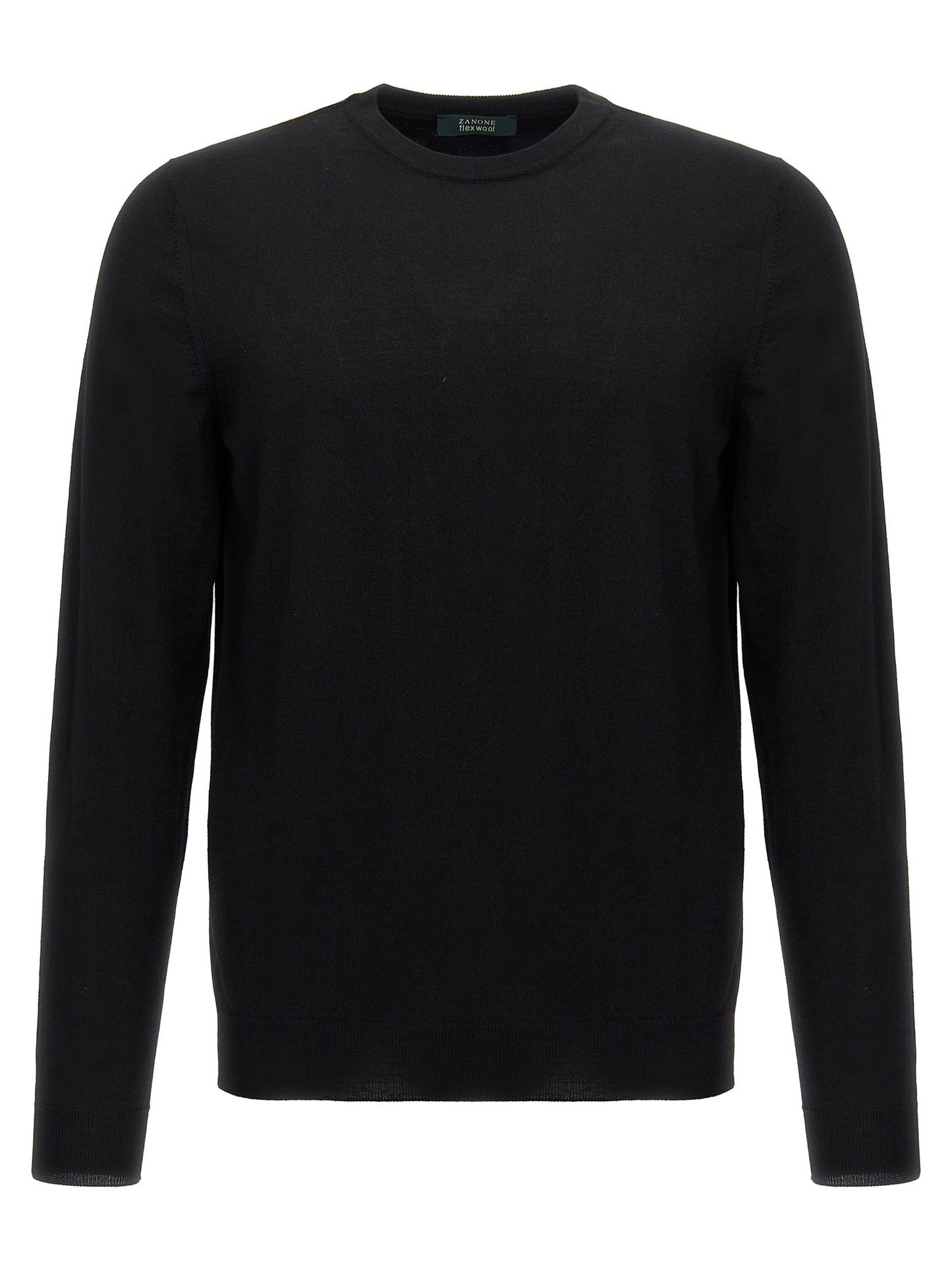 ZANONE Men's Crew Neck Polyamide & Virgin Wool Cardigan - Black