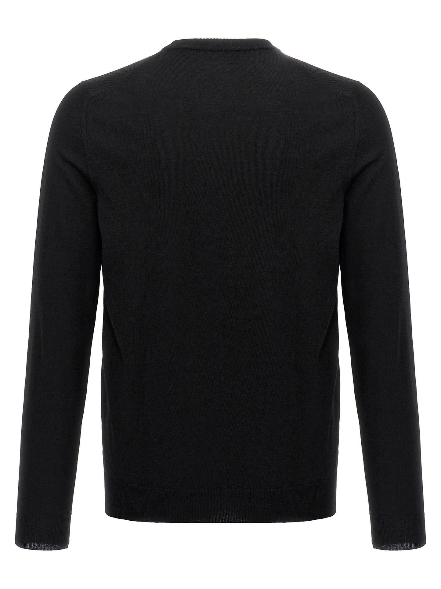 ZANONE Men's Crew Neck Polyamide & Virgin Wool Cardigan - Black