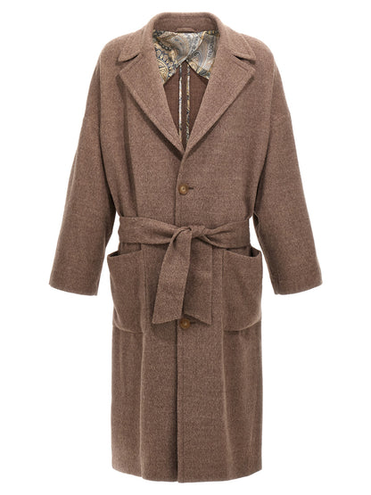 Etro Men's Single Breasted Wool Trench Coat - Beige
