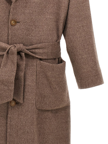 Etro Men's Single Breasted Wool Trench Coat - Beige