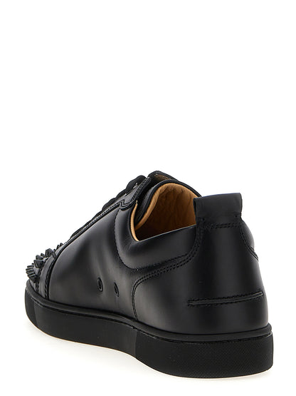 Sneakers by Christian Louboutin for men in calfskin leather black features an versatile design from the Louis Men's Low Top Calfskin Leather Sneakers collection, highlighting a versatile low-top style for a premium, high-fashion look.