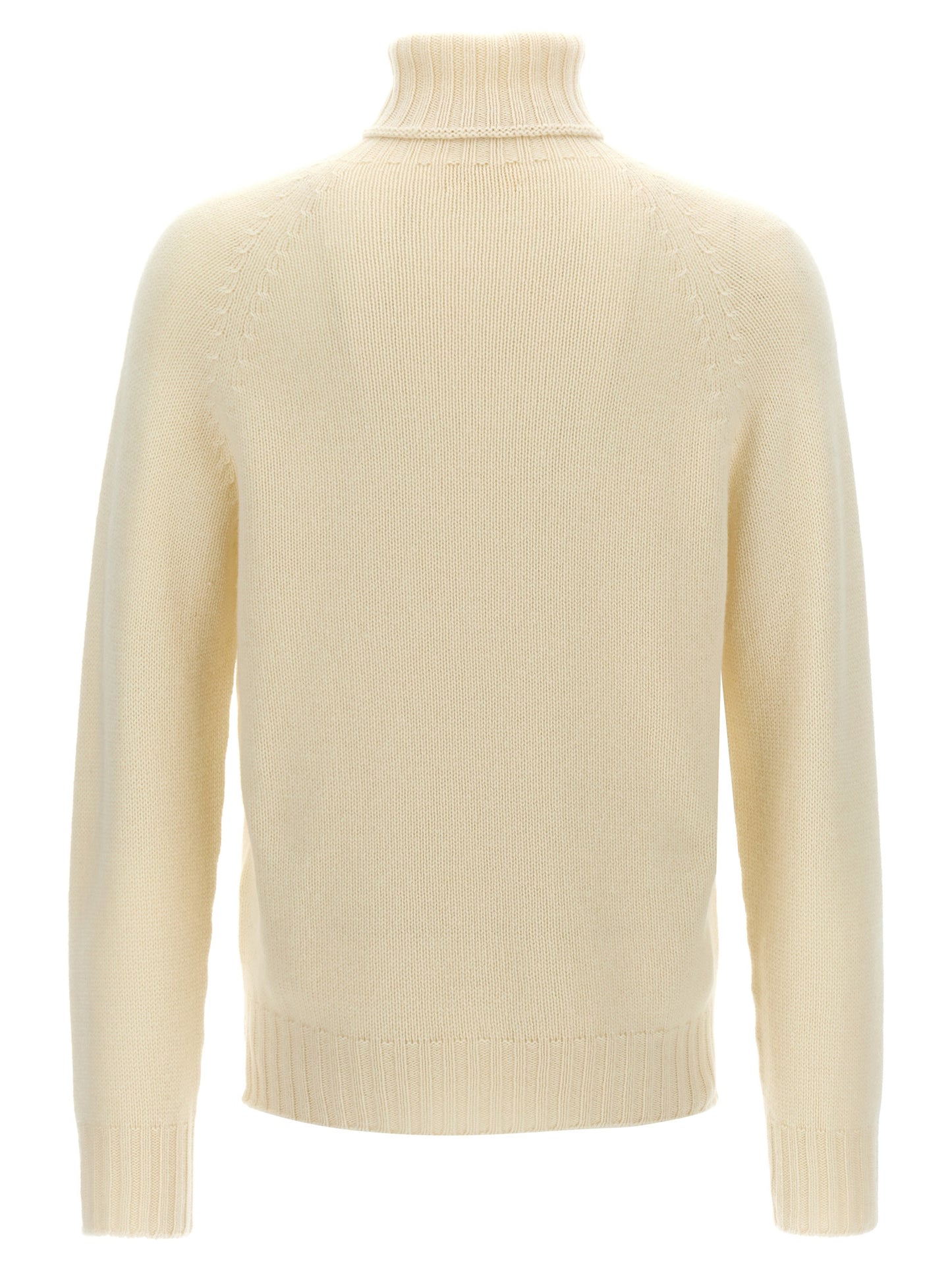 MA'RY'YA The Blend Men's Turtleneck Cashmere Silk & Modacrylic Cardigan - White
