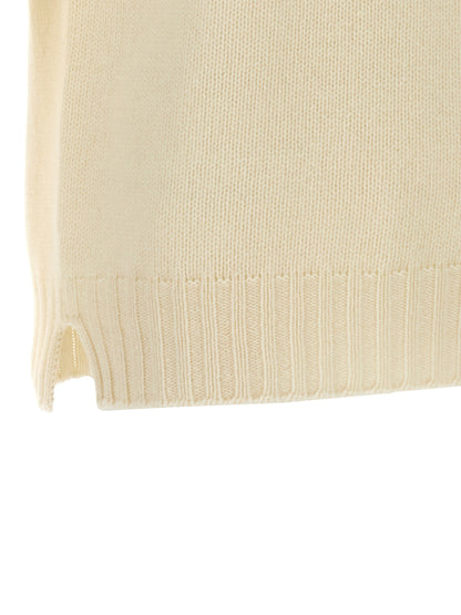 MA'RY'YA The Blend Men's Turtleneck Cashmere Silk & Modacrylic Cardigan - White