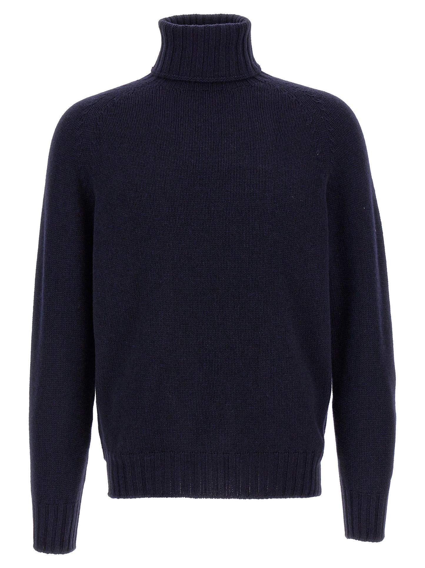 MA'RY'YA Men's Turtleneck Cashmere Silk & Modacrylic Cardigan - Blue