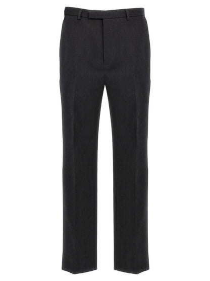 Gucci Men's Straight Leg Wool Trousers - Gray