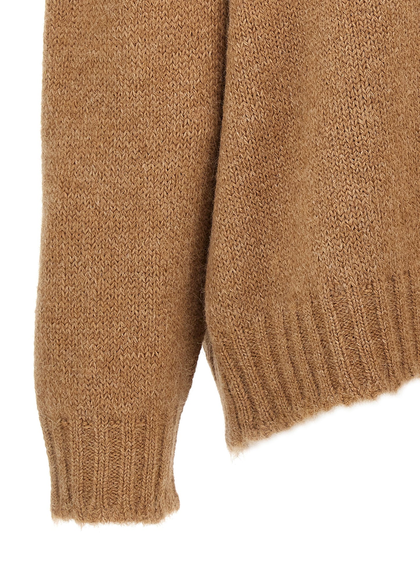 Jil Sander Women's Turtleneck Virgin Alpaca Wool Cardigan - Beige