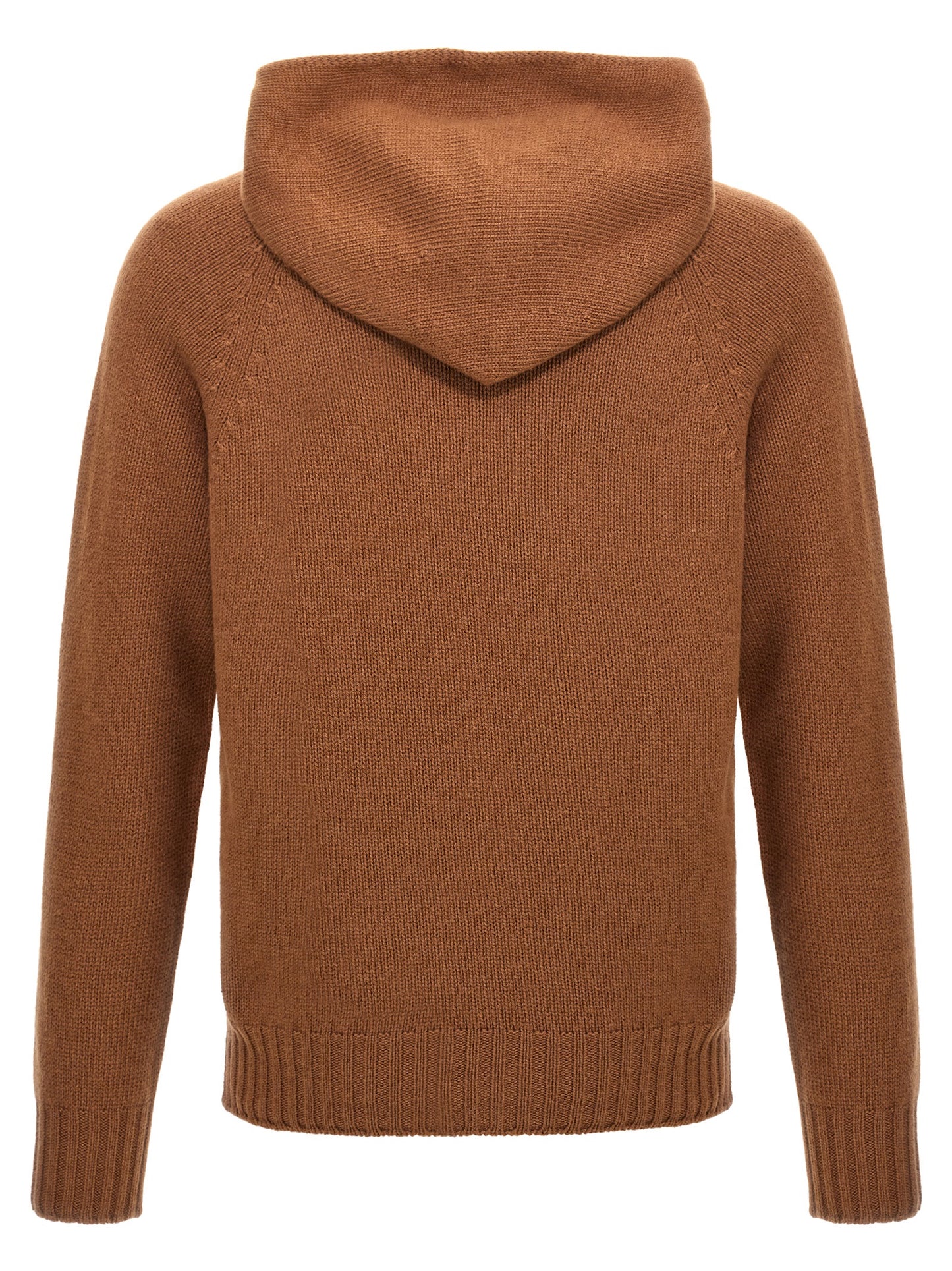 MA'RY'YA Men's Cashmere Silk & Modacrylic Hooded Cardigan - Brown