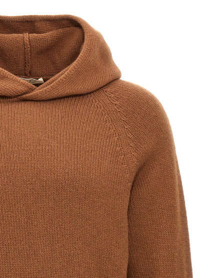 MA'RY'YA Men's Cashmere Silk & Modacrylic Hooded Cardigan - Brown