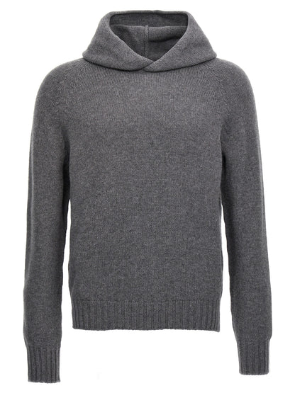 MA'RY'YA Men's Cashmere Silk & Modacrylic Hooded Cardigan - Gray