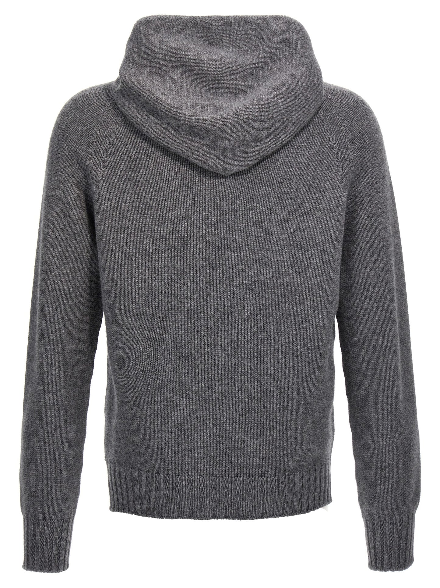 MA'RY'YA Men's Cashmere Silk & Modacrylic Hooded Cardigan - Gray