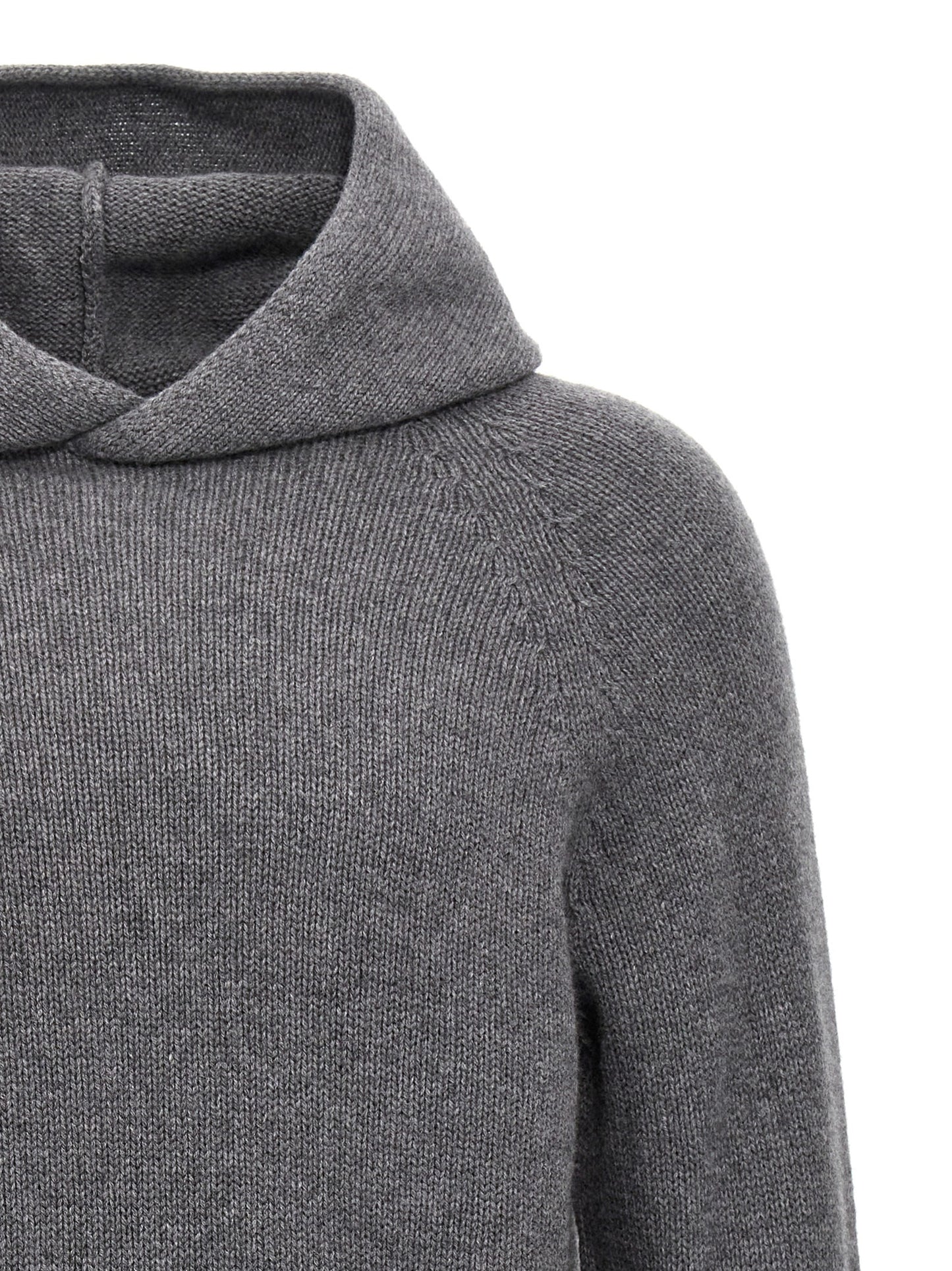 MA'RY'YA Men's Cashmere Silk & Modacrylic Hooded Cardigan - Gray
