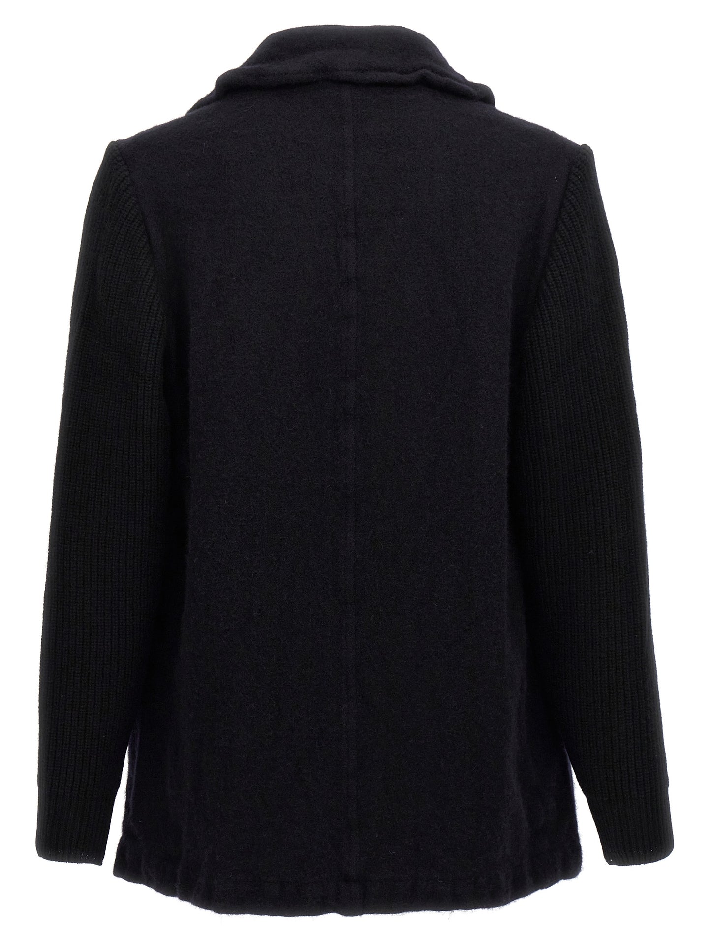 Comme Des Garçons Men's Double Breasted Wool & Nylon Overcoat - Blue