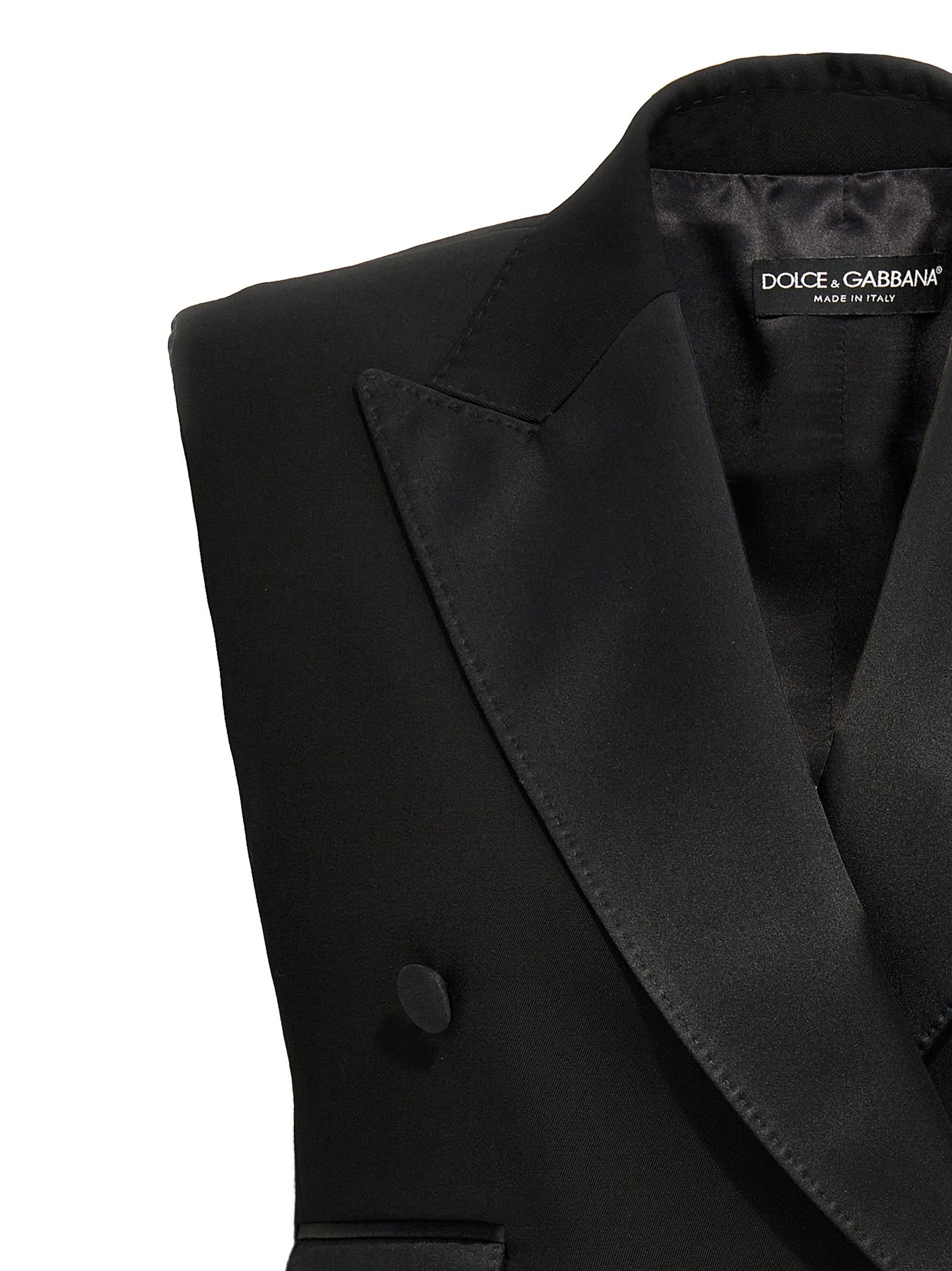 Vest by Dolce & Gabbana for women in virgin wool silk & polyester black features a stylish silhouette, showcasing distinct insulated and a refined for a truly stylish finish.