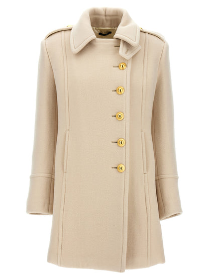 Tom Ford Women's Single Breasted Cashmere Overcoat - White