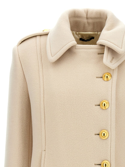 Tom Ford Women's Single Breasted Cashmere Overcoat - White
