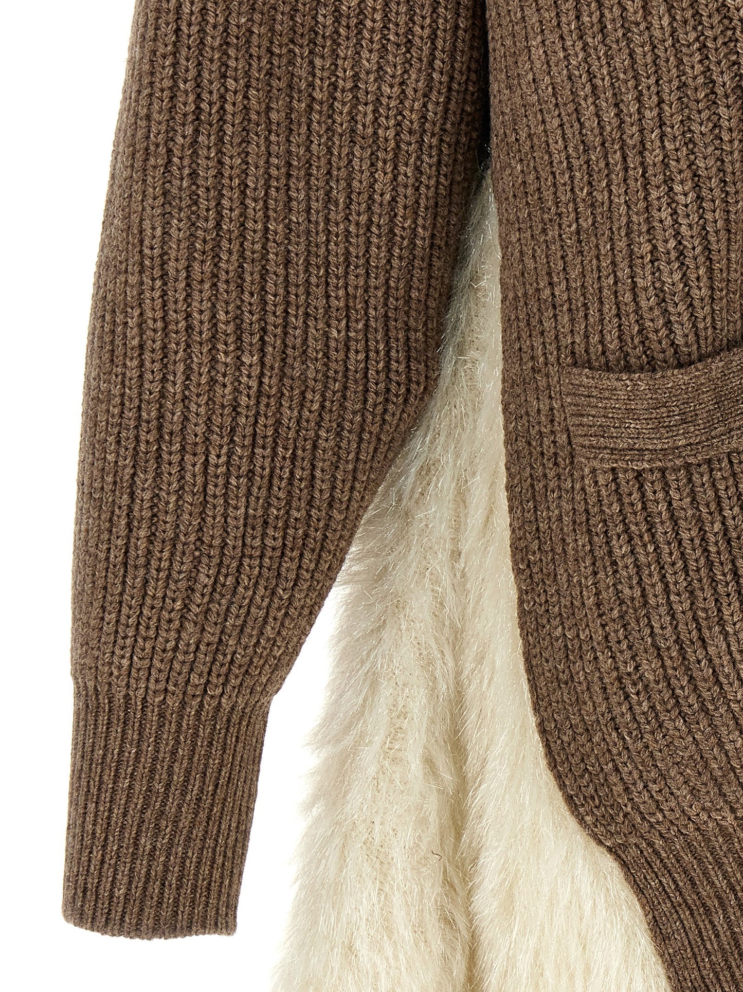 Undercover Women's Wool & Faux Fur Cardigan - Brown