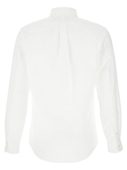 Shirt by Polo Ralph Lauren for men in cotton white, featuring a nuanced and nuanced for a sophisticated finish.