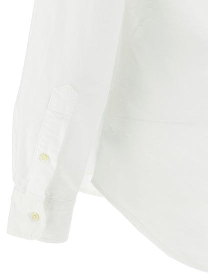 Shirt by Polo Ralph Lauren for men in cotton white showcases a sharp silhouette, elegantly detailed with a sharp and sharp .