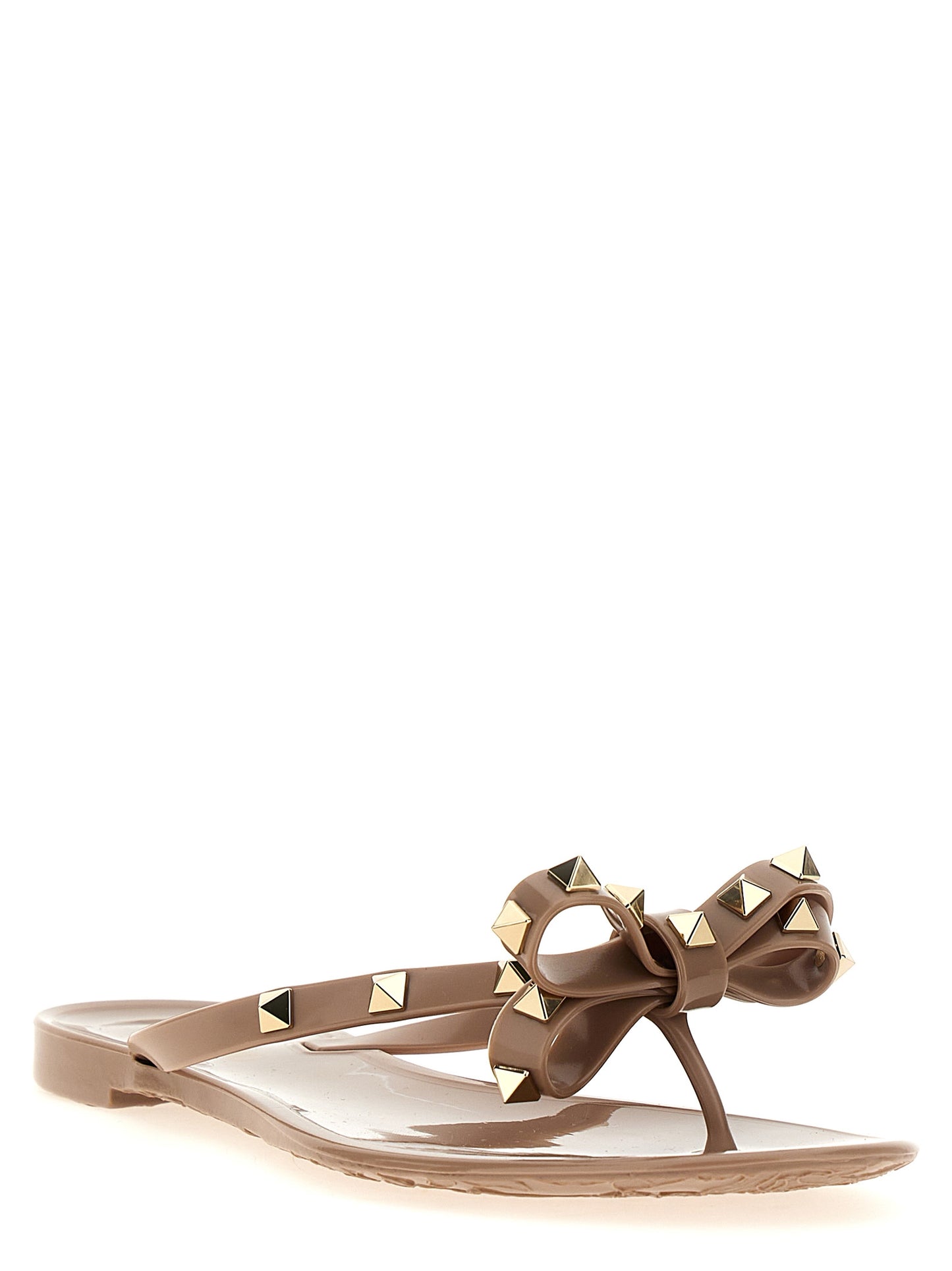 Sliders Sandals Flat Shoes by Valentino Garavani for women in pvc multicolor, pink & patterned showcases a resplendent City Rockstud Women's PVC Sliders Sandals Flat Shoes aesthetic with a and .