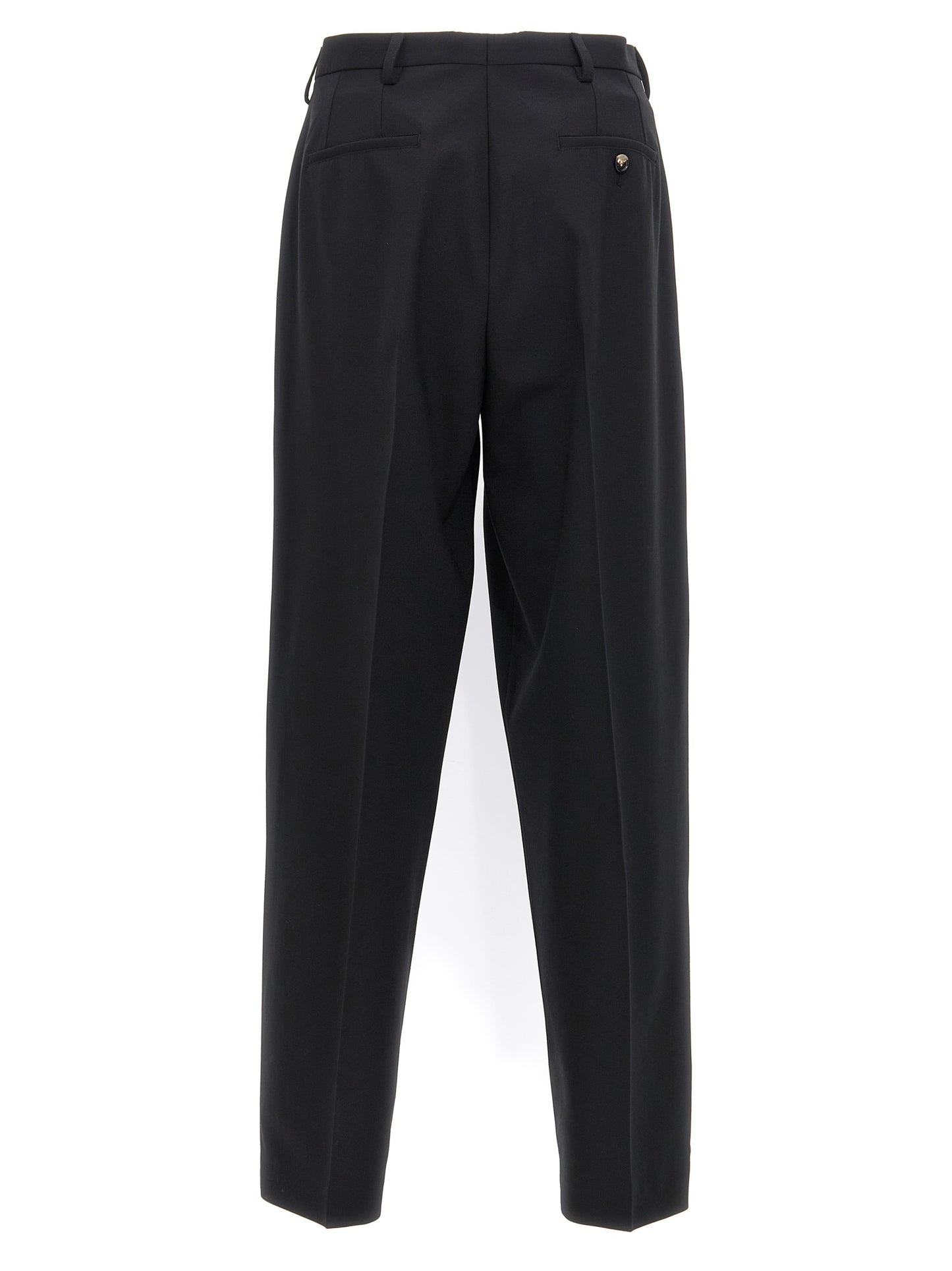 Trousers by Marni for men in polyester & virgin wool black features an on trend silhouette, showcasing a sophisticated straight-leg with a long and for an on trend finish.