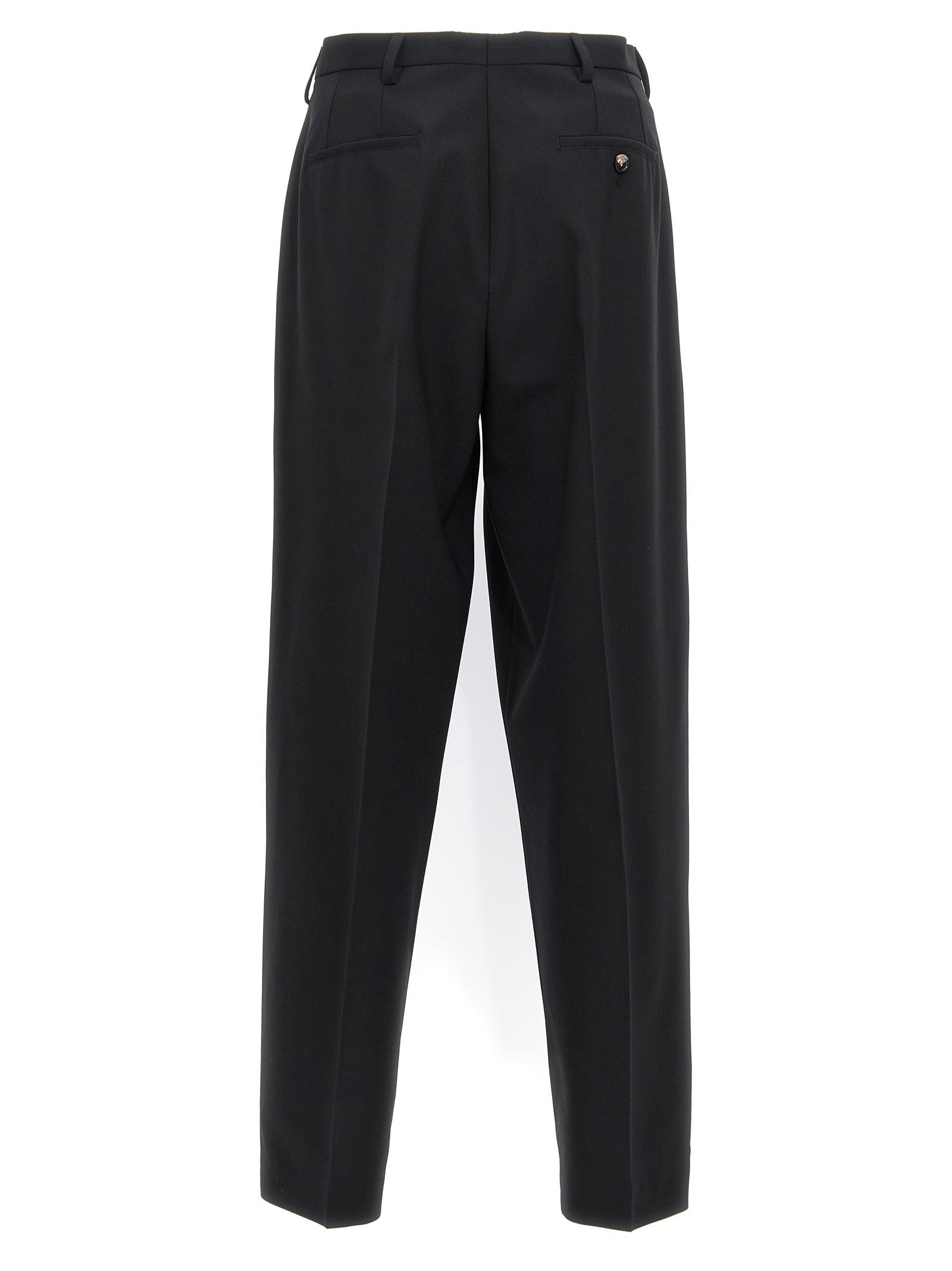 Trousers by Marni for men in polyester & virgin wool black features an on trend silhouette, showcasing a sophisticated straight-leg with a long and for an on trend finish.