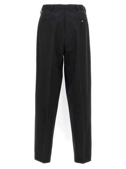 Trousers by Marni for men in polyester & virgin wool black features an on trend silhouette, showcasing a sophisticated straight-leg with a long and for an on trend finish.