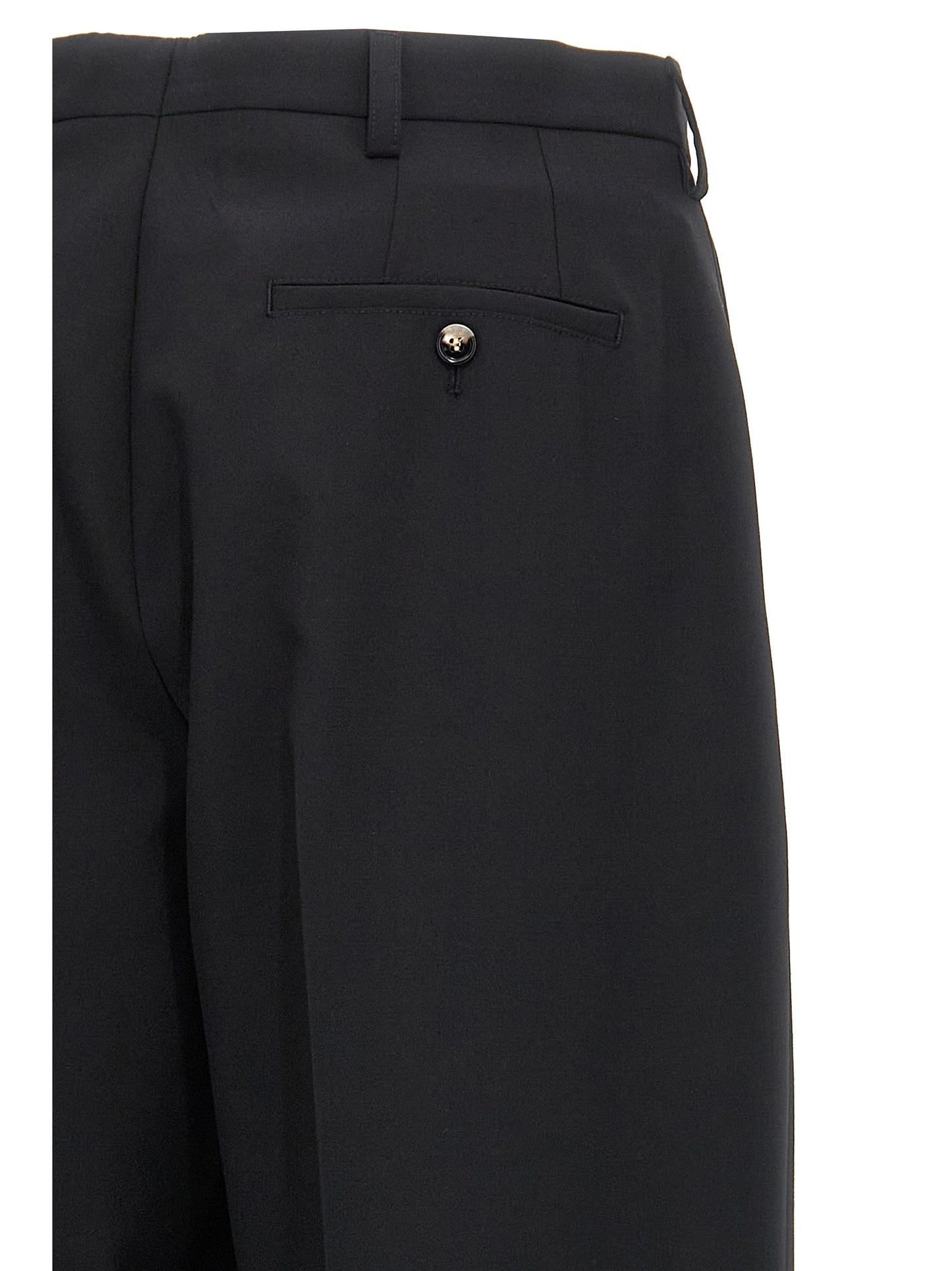 Trousers by Marni for men in polyester & virgin wool black features an sartorial silhouette, showcasing a precise straight-leg and long with a sartorial for a refined look.