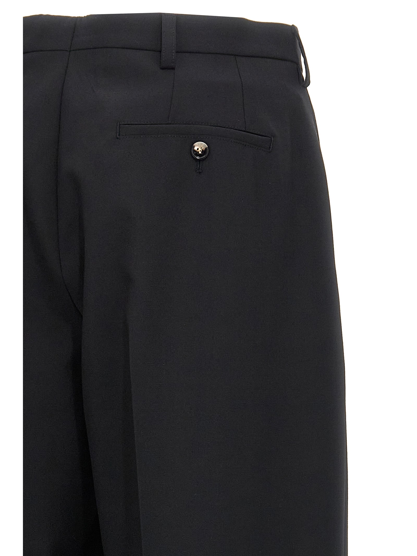 Trousers by Marni for men in polyester & virgin wool black features an sartorial silhouette, showcasing a precise straight-leg and long with a sartorial for a refined look.