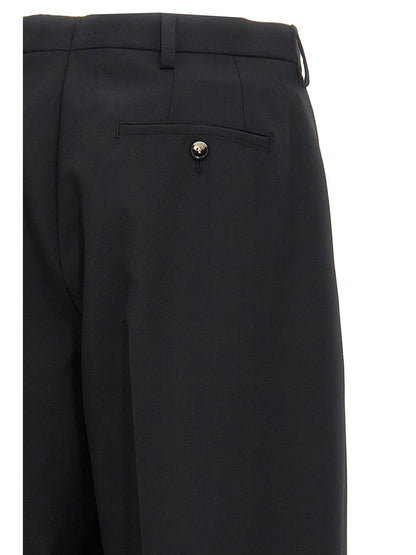 Trousers by Marni for men in polyester & virgin wool black features an sartorial silhouette, showcasing a precise straight-leg and long with a sartorial for a refined look.