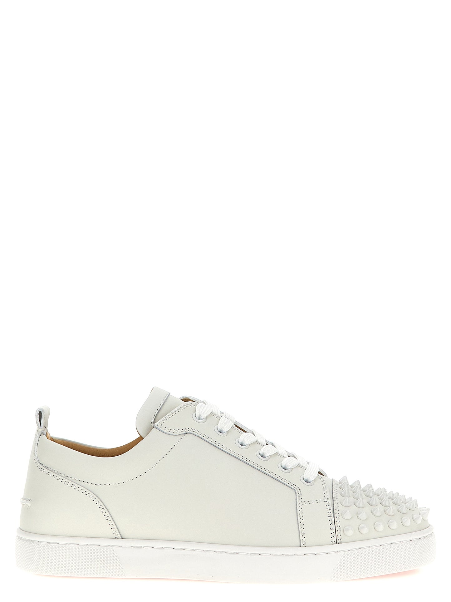 Sneakers by Christian Louboutin for men in calfskin leather white features an versatile design from the Louis Men's Low Top Calfskin Leather Sneakers collection, highlighting a versatile low-top style for a premium, high-fashion look.