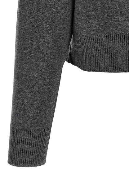 Cardigan by Brunello Cucinelli for women in polyamide & cashmere gray features an crisp silhouette, showcasing a sophisticated and detail for a truly crisp finish.