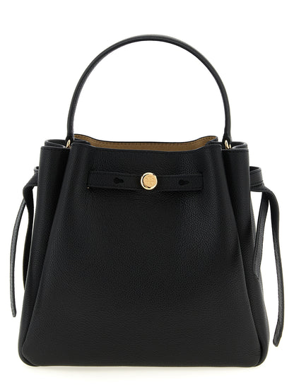 Tory Burch Romy Leather Bucket Handbag - Black Signature
