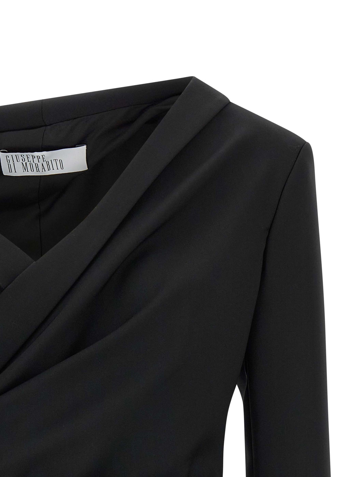 Blazer by Giuseppe Di Morabito for women in virgin wool black features an stylish silhouette, showcasing a sophisticated asymmetric neckline and stylish for a truly stylish finish.