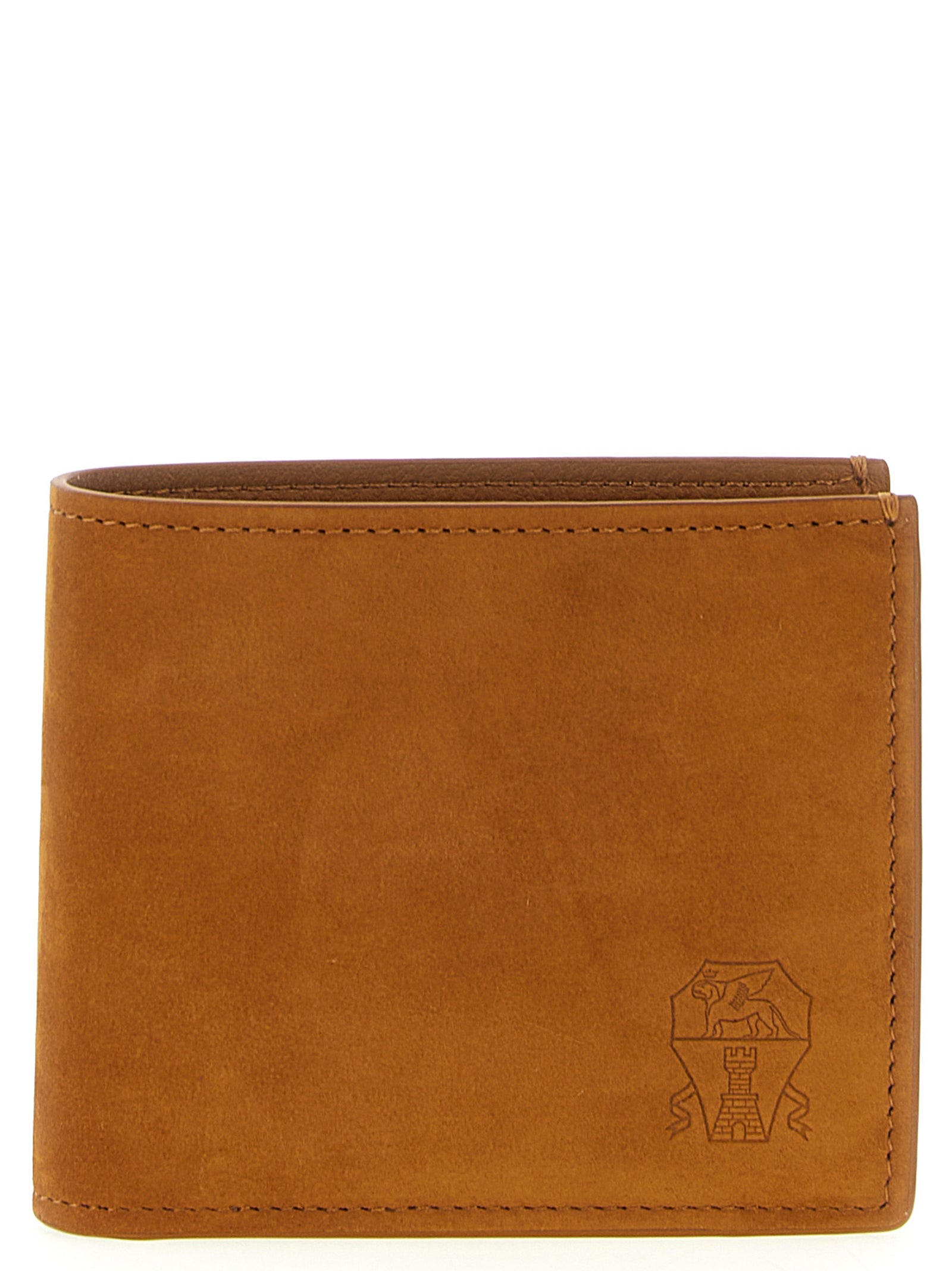Wallet by Brunello Cucinelli for men in nubuck calfskin leather brown presents a streamlined silhouette, showcasing the sophisticated design of the Nubuck Calfskin Leather Wallet collection with functional .