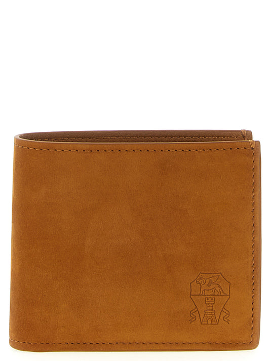 Wallet by Brunello Cucinelli for men in nubuck calfskin leather brown presents a streamlined silhouette, showcasing the sophisticated design of the Nubuck Calfskin Leather Wallet collection with functional .