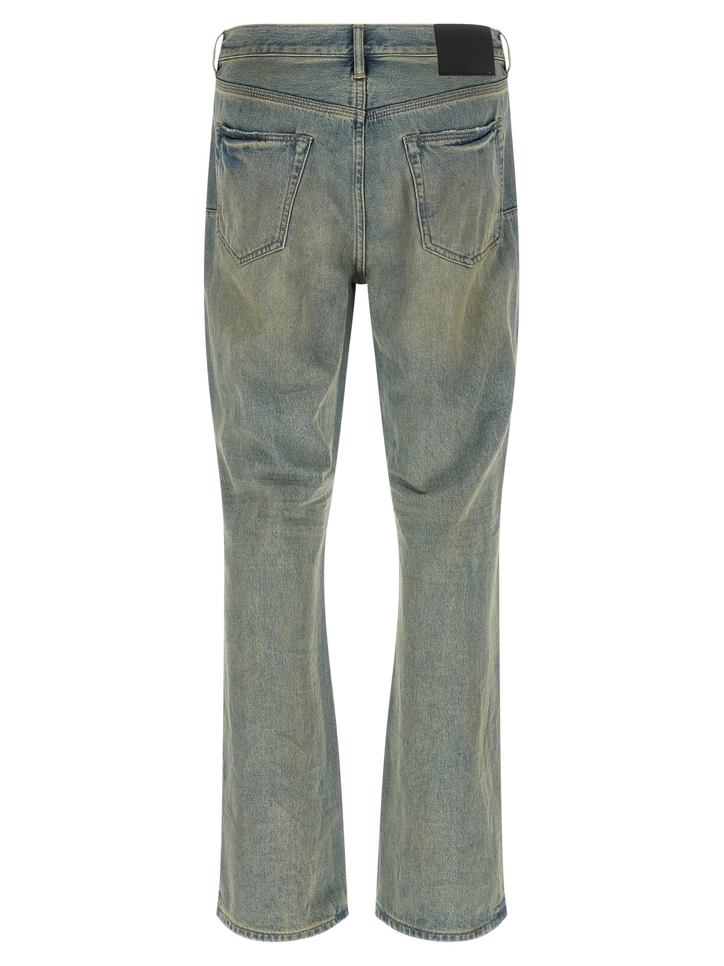 Jeans by PURPLE for men in denim cotton light-blue & purple presents a refined pantology silhouette, artfully defined by a refined pantology flared, long, and a sophisticated mid rise.