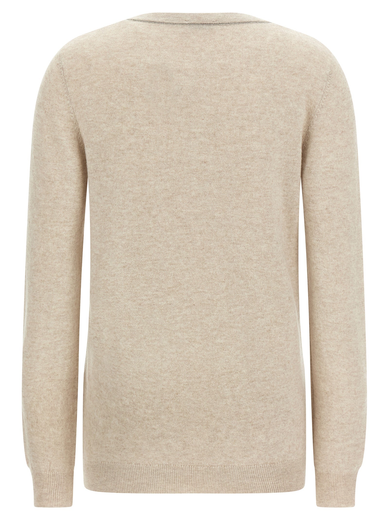 Cardigan by Brunello Cucinelli for women in cashmere beige features an crisp silhouette, showcasing a sophisticated wrap crew neckline and detail for a truly crisp finish.